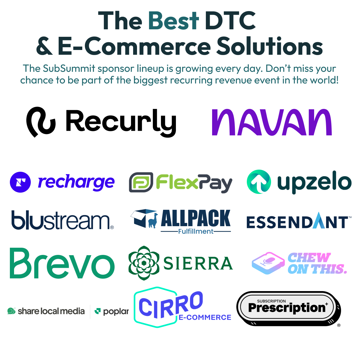 The Best DTC  & E-Commerce Solutions are at SubSummit-1